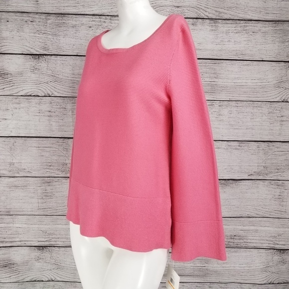 NEW Ellen Tracy S Ribbed Knit Pullover Sweater in Pink - Picture 2 of 8